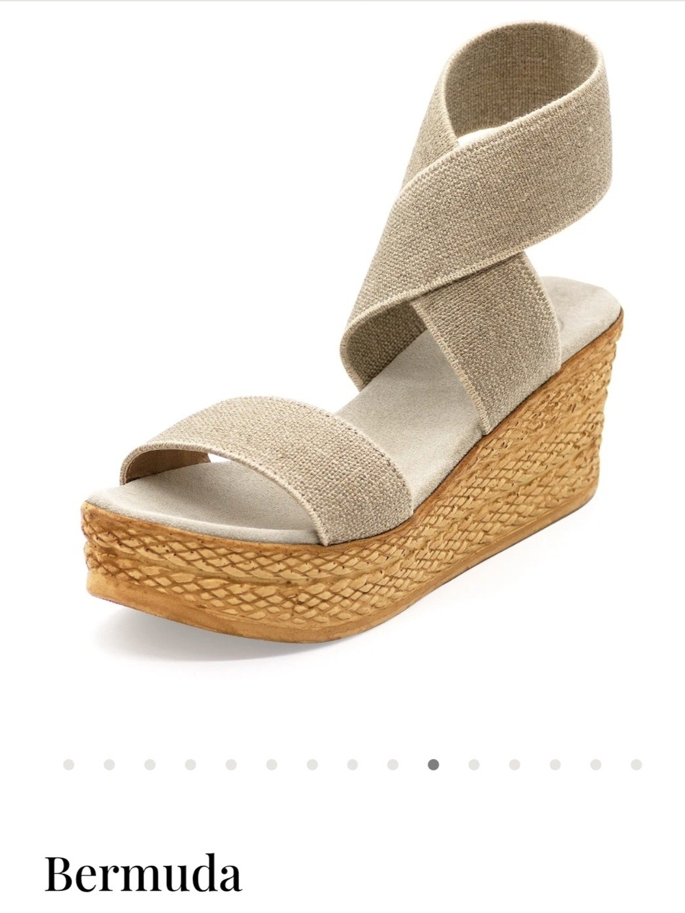 CHARLESTON SHOE CO. Bermuda Wedge Sandal Linen - 8